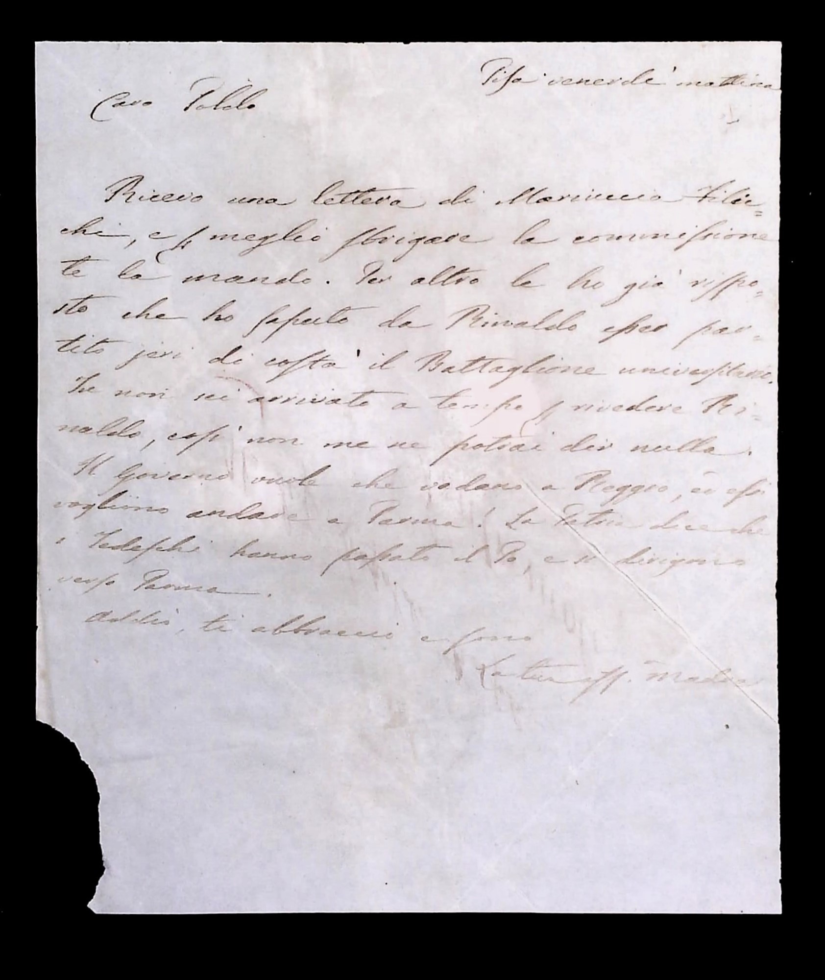 Elisabetta Scorzi sua lettera